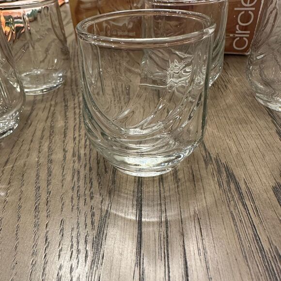 Vintage Set (6) Circleware Slider 2oz Shot Glasses Barware Clear - Picture 2 of 7